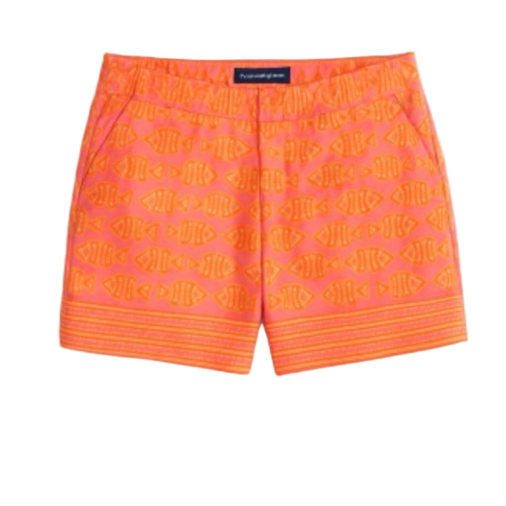 Vineyard Vines High Waist Orange Shorts Vibrant Sz 2